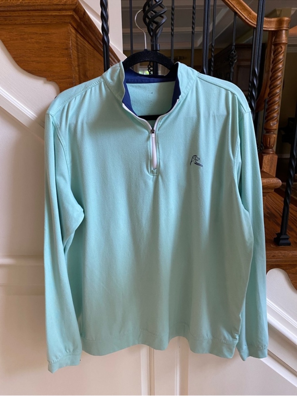 Rhoback Light Aqua Quarter-Zip Performance Pullover